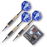 WINMAX Darts Set Soft & Steel tips Darts Brass Barrel 18-21 Grams Nice Packing Gift Box (Soft & Steel tips Darts)
