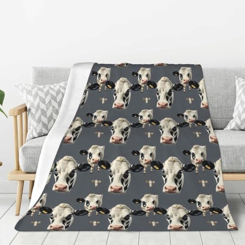 Couverture imprimé vache grande taille plaid doux et épais de lit