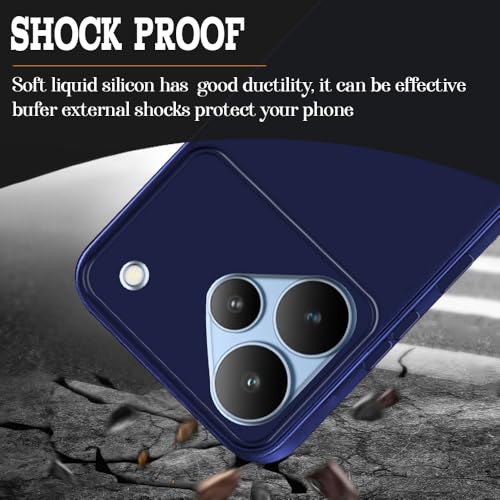 Image of Back Cover for Realme P4 5G | Full Camera Protection | Premium Liquid Silicon Case | Flexible Bumper Case for Realme P4 5G (Dark Blue)