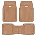 Motor Trend FlexToughXL Floor Mats for Cars Full Set, All-Weather Rubber Automotive Floor Mats, Waterproof Heavy Duty Car Mats, Flexible Floor Liners for Car Truck Van SUV, Car Floor Mats (Beige)