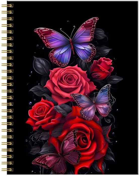 Miniatura 8 de Cuaderno de espiral para mujer, cuadernos universitarios A5 de 6 x 8.4 pulgadas, 120 páginas (60 hojas) diario rayado con papel grueso de alta