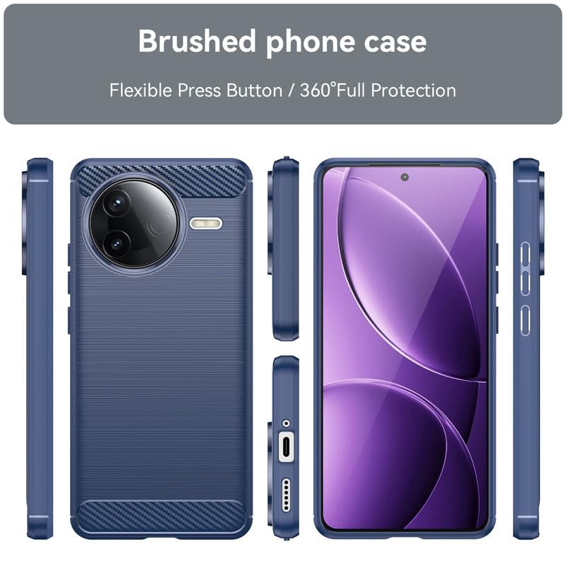 Image of Hybrid Carbon Fiber Back Case for Poco F7 Pro (Blue)