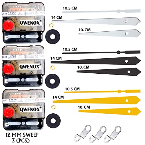 Image of A Product of SONAM Sweep & Silent Movement Machine for Wall Clock (Made in India 100%) (6 Gold,Black,Silver)