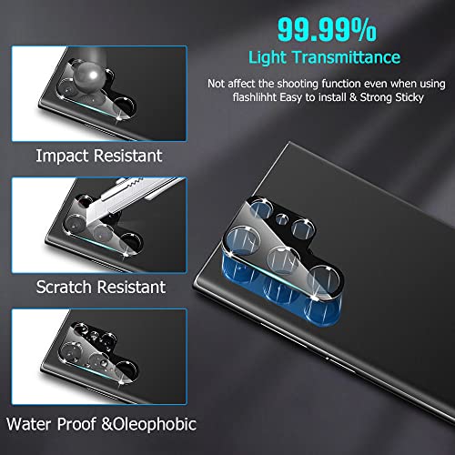 [2+2 Pack] Galaxy S22 Ultra Privacy Screen Protector [Not Glass] With Camera Lens Protector, Fingerprint Compatible, Bubble Free, Flexible Anti-Spy Tpu Film For Samsung Galaxy S22 Ultra 5G (6.8 Inch) #TOP3