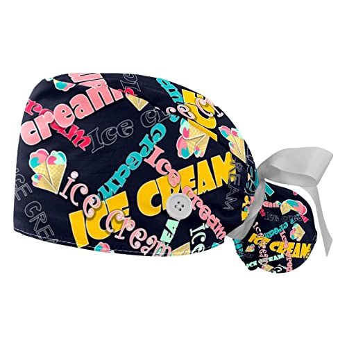 Chapeaux de travail pour hommes et femmes JDEZ 2PCS casquettes bouffantes anti-transpiration