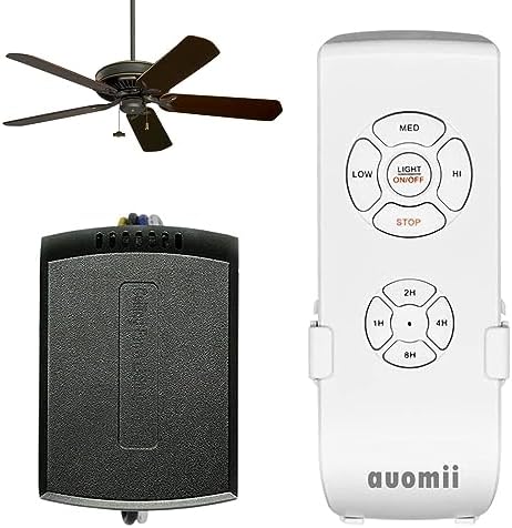 Universal Ceiling Fan Remote Control Kit, Small Size Ceiling Fan Light Remote, Speed, Light & Timing 3 in 1 Wireless Control, for Hunter, Harbor Breeze, Westinghouse, Honeywell,Other Ceiling Fan Lamp