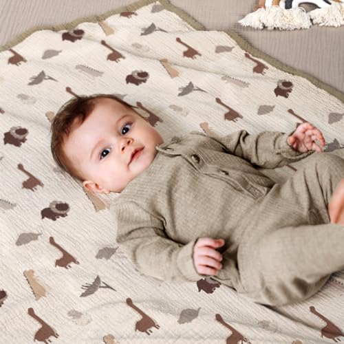 Lulu Moon Muslin Baby Blanket - Cotton Quilt Blankets For Toddlers - Reversible Nursery Crib Blanket For Baby Boys And Girls 47"X47" thumb #5