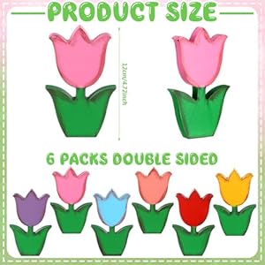 Qunclay 6 Pcs Spring Decor Wooden Flowers Decor Spring Tiered Tray Decorative Retro Tulip Daisy Table Decoration Wood Tulips Daisy Signs Table Centerpiece Floral Block Signs for Home(Tulips) Qunclay 6 Pcs Spring Decor Wooden Flowers Decor Spring Tiered Tray Decorative Retro Tulip Daisy Table Decoration Wood Tulips Daisy Signs Table Centerpiece Floral Block Signs for HomeTulips