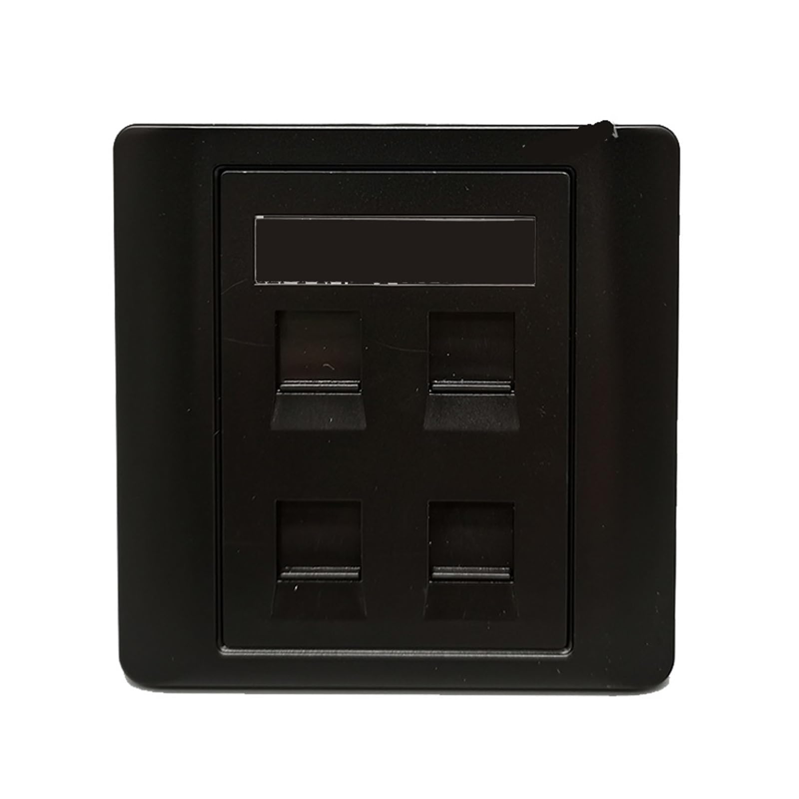 Plaque murale LAN RJ45 4 ports noire, prise réseau CAT.6 avec coupleur femelle, panneau CAT 6