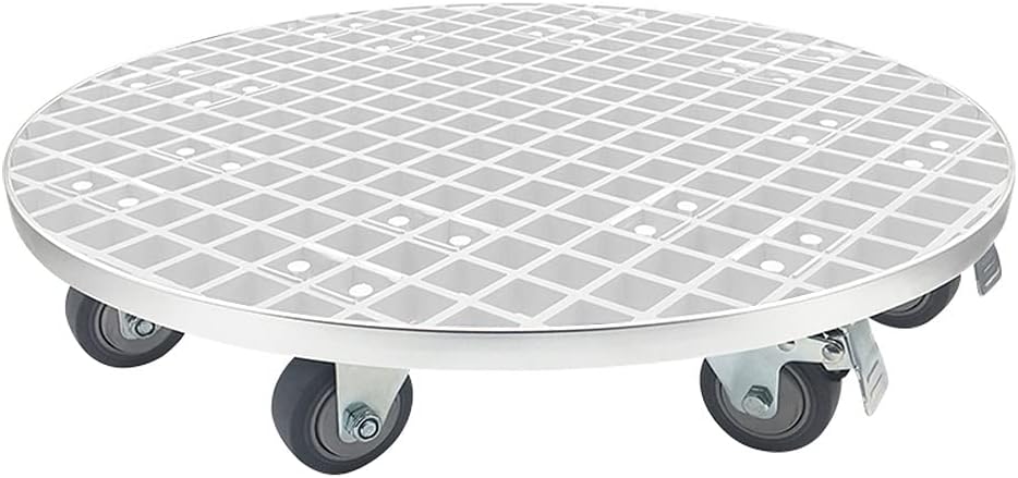 Plant Caddy， Lattice Plant Stand Dolly W/Lockable Caster Wheels Outdoor Indoor, Round