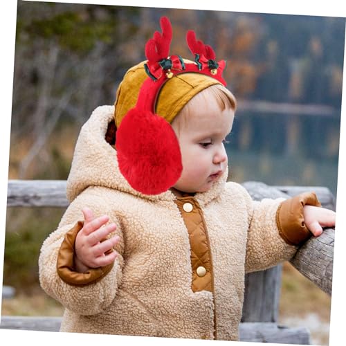 Beaupretty Christmas Earmuffs Fluffy Antler Ear Covers Windproof for Cozy Plush Design Holiday for Christmas and Year2