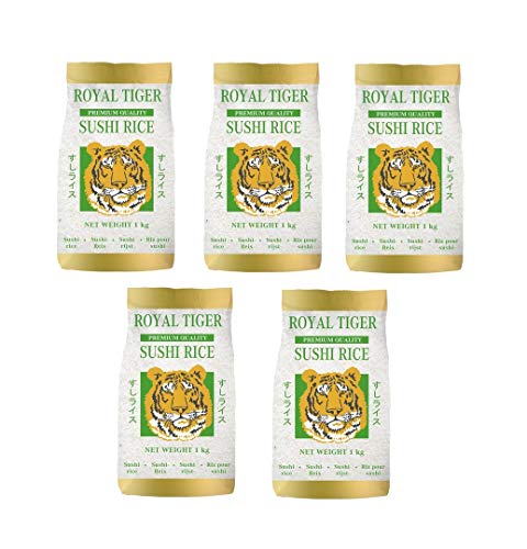 Royal Tiger - Sushireis Reis aus Portugal - Risottoreis - Rundkorn - Sushi - Risotto, 5er Pack (5 x 1kg) Cover
