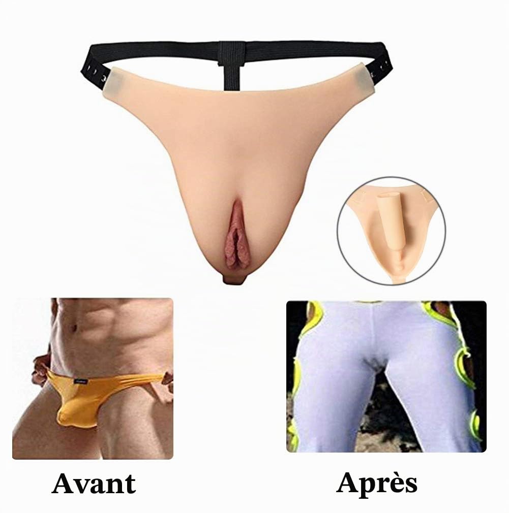 Mens Hidden Gaff Pantalons Pantalons Travestis Culotte Transgenre