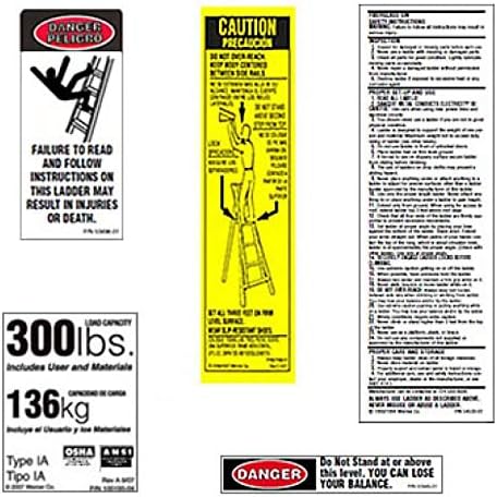 (50 Pack) Werner 300 LB Fiberglass Step Ladder Replacement Label Kit