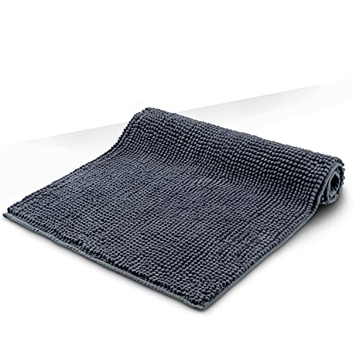 SeaFellows Badezimmerteppich rutschfest - 80x50cm - WICHTIG: Oeko-TEX 100 Zertifiziert I Badvorleger modern in Grau I…