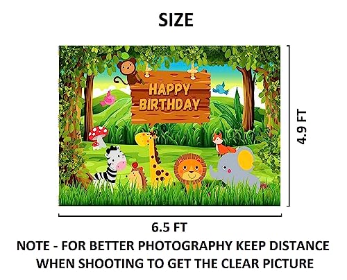 Image of 1 pc Animal Theme Backdrop Cloth (6.5ft X 5ft) Lion King Backdrop Curtain for Birthday Jungle Theme Birthday Decoration (Pack of 1, Multicolor)