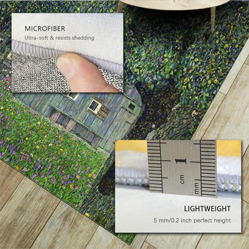 Tapis ferme en Haute-Autriche style Klimt vert 100x150cm pour salon et cuisine - 6