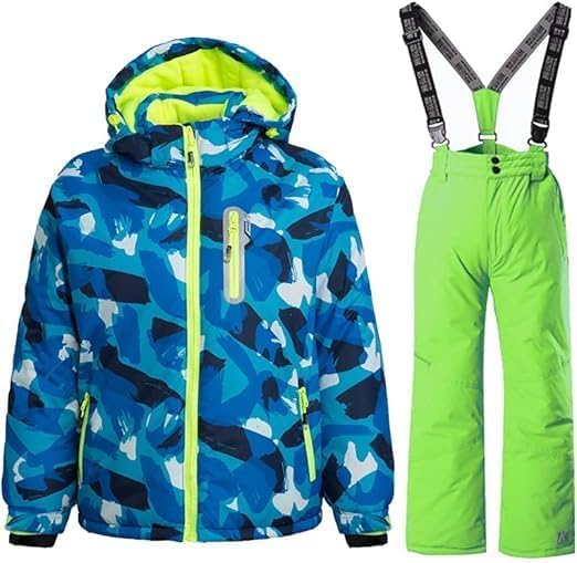 HOTIAN Boys 2 Piece Ski Jacket Snow Jacket Pants Suits Windproof Waterproof Winter Coats