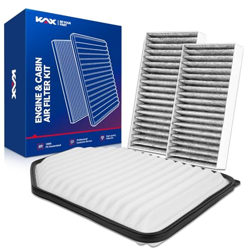 KAX Engine & Cabin Air Filter Kit Replacement for Jeep Wrangler 2011 2012 2013 2014 2015 2016 2017 Wrangler JK 2018 Replace# CA10348 CF11777