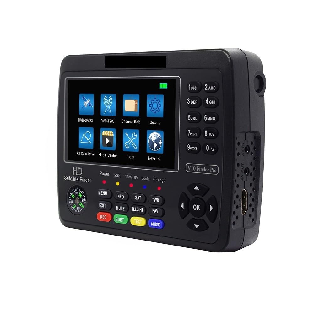 Satfinder V10 Finder Pro Medidor de TV por satélite 4.3'' DVB-S/S2/S2X/T/T2/C/H.265+AHD(8MP) PK ST-5150 ST-6980 V8 Finder Pro 2