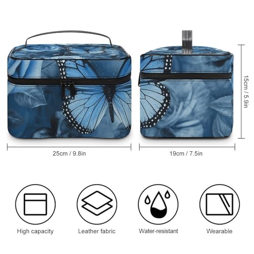 Foldable Travel Luggage Bag for Men And Women, Dry And Wet Separation Portable Travel Luggage Bag, Blue Rose Printed Waterproof Sports Luggage Bag, Fitness Bag2