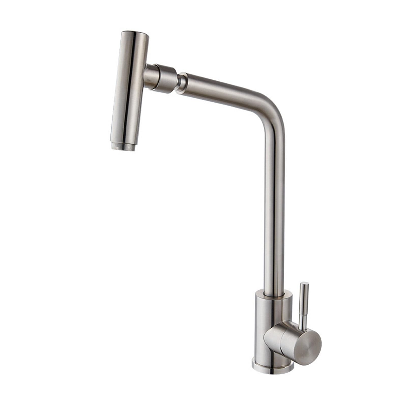 Robinet rotatif en acier inoxydable brossé avec mitigeur eau chaude et froide cuisine