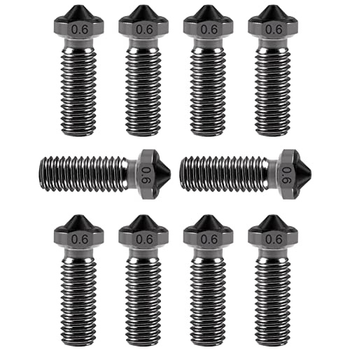 10PCS Volcano Nozzle 0.6mm Hardened Steel for J-Head