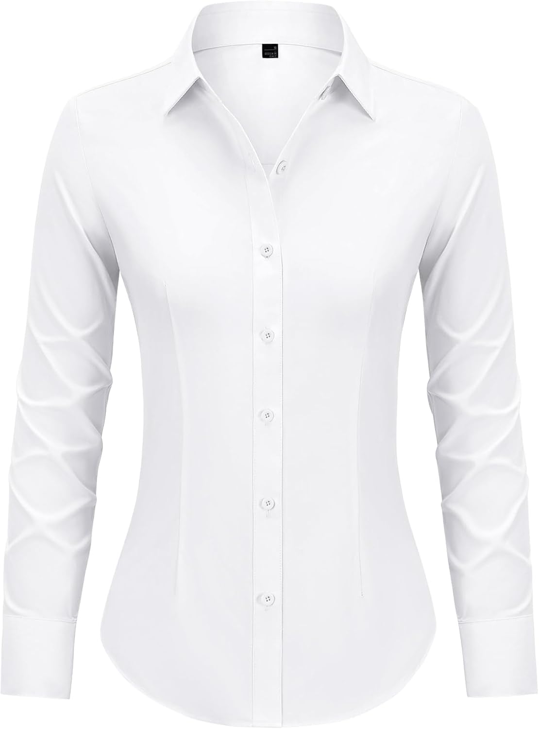 Button Down Shirts for Women Fitted Dress Shirt Wrinkle Free Collared Blouse Work Business Office Attire Fall Outfits