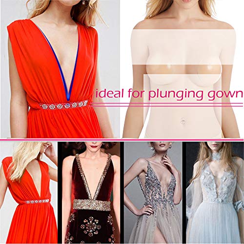 MIILYE Breast Lift up Pasties Sticky Nipple Covers Reusable Strapless Invisible Silicone Adhesive Bra for Cups A B C Nude3