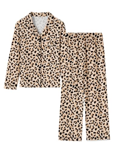 Umeyda Girls & Women Pajamas Set Long Sleeve Button-Down Sleepwear Nightwear Soft Pjs Set Loungewear