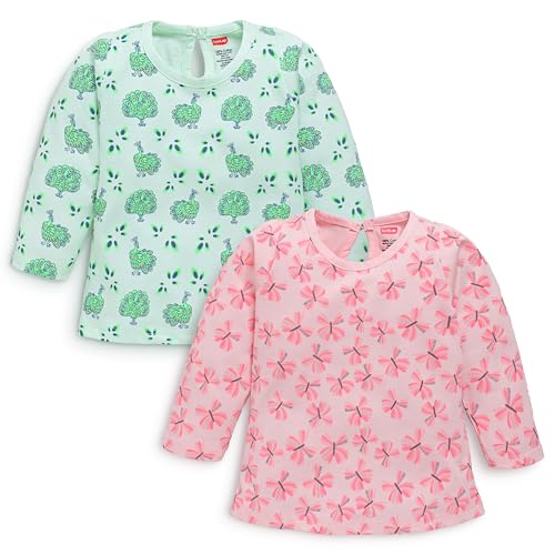 Image of LuvLap Baby Girls 100% Cotton Full Sleeve Girls Top, Pack of 02