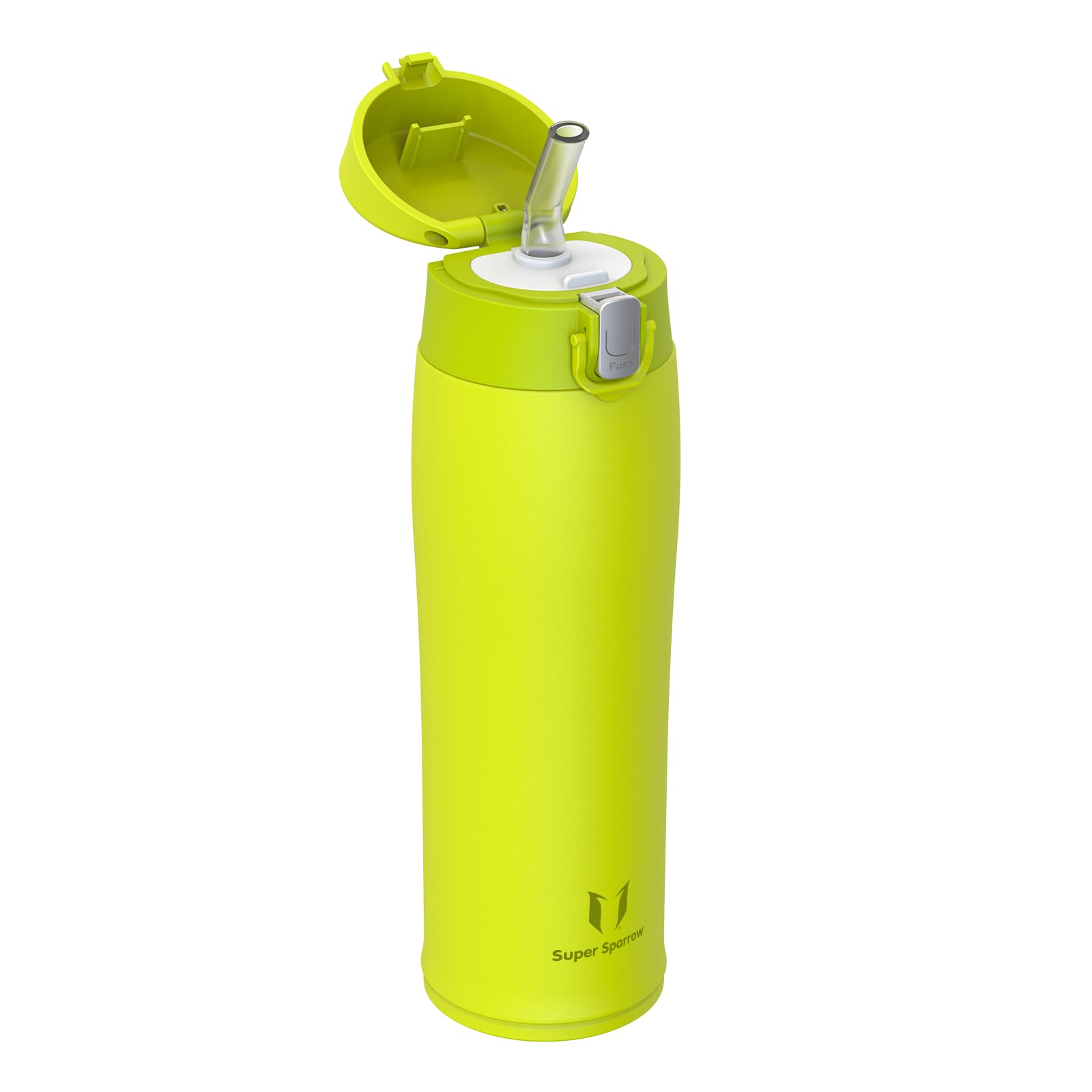 Super Sparrow Borraccia Termica Cannuccia, Borraccia in Acciaio Inox - 350ml, 500ml, 750ml - Senza BPA Tazza Borracce Termiche, Bottiglia Termica per Bambini, Scuola, Sportiva