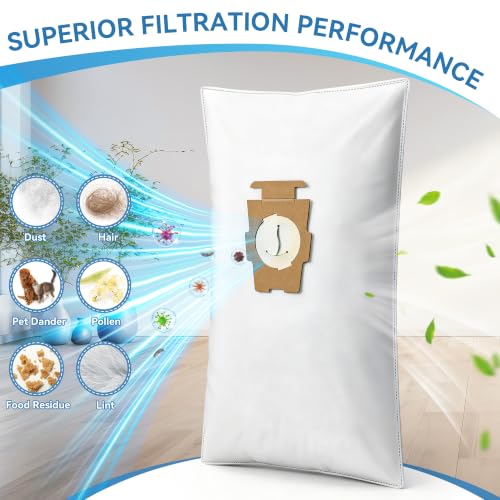Image of 12 Vacuum Cleaner Bags and 2 Belts Compatible with Kirby G Series (White) | Compatible with Kirby G3, G4, G5, G6, G7, Ultimate G, Diamond Edition, 197394, 204803, 205803, Vacuum Dust Bag Replacement