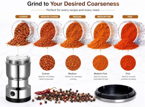 Image of Mini Mixer Grinder Small Size - Grinder Machine for Home, Mini Grinder for Spices, Masala, Chutney - Electric Portable Nima Mixer with Stainless Steel Blades, Coffee Beans Grinder