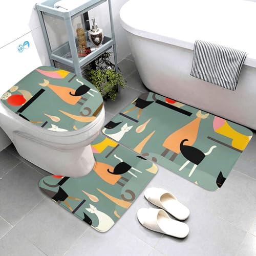 Tapis de bain antidérapant lot de 3 microfibre ultra absorbante - 4