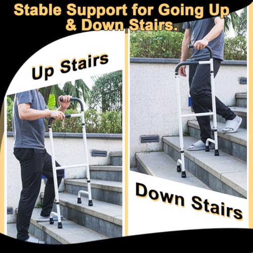 Treppensteighilfe für Treppensteiger, Höhenverstellbar 76-117 cm, passend für die meisten Standardstufen, Perfekte Tritthilfe für ältere Frauen und Männer