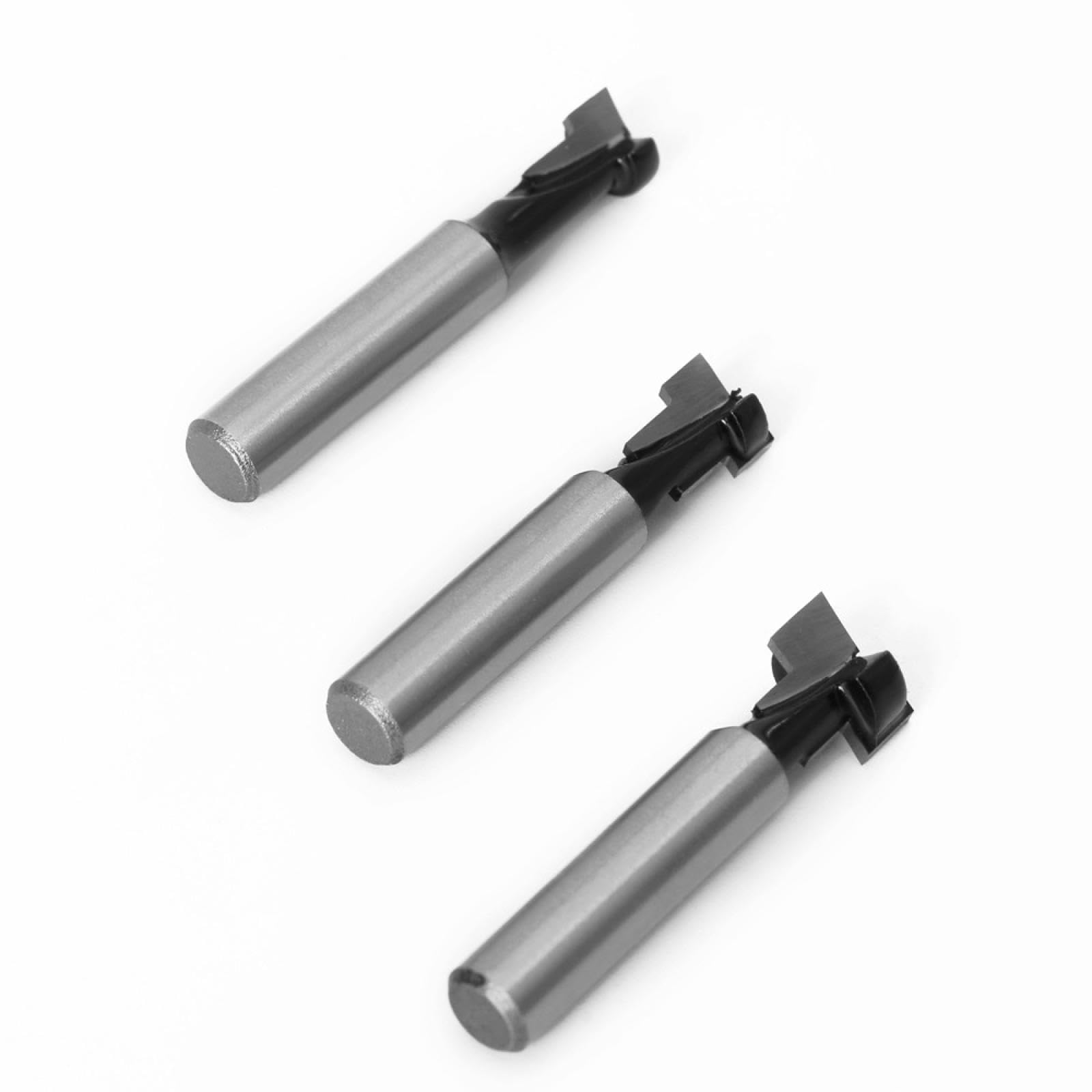 Fresa de carburo para ranurar en T con vástago de 8 mm, para madera, para ranurar pernos hexagonales, fresas de ranurado en T (3 unidades)