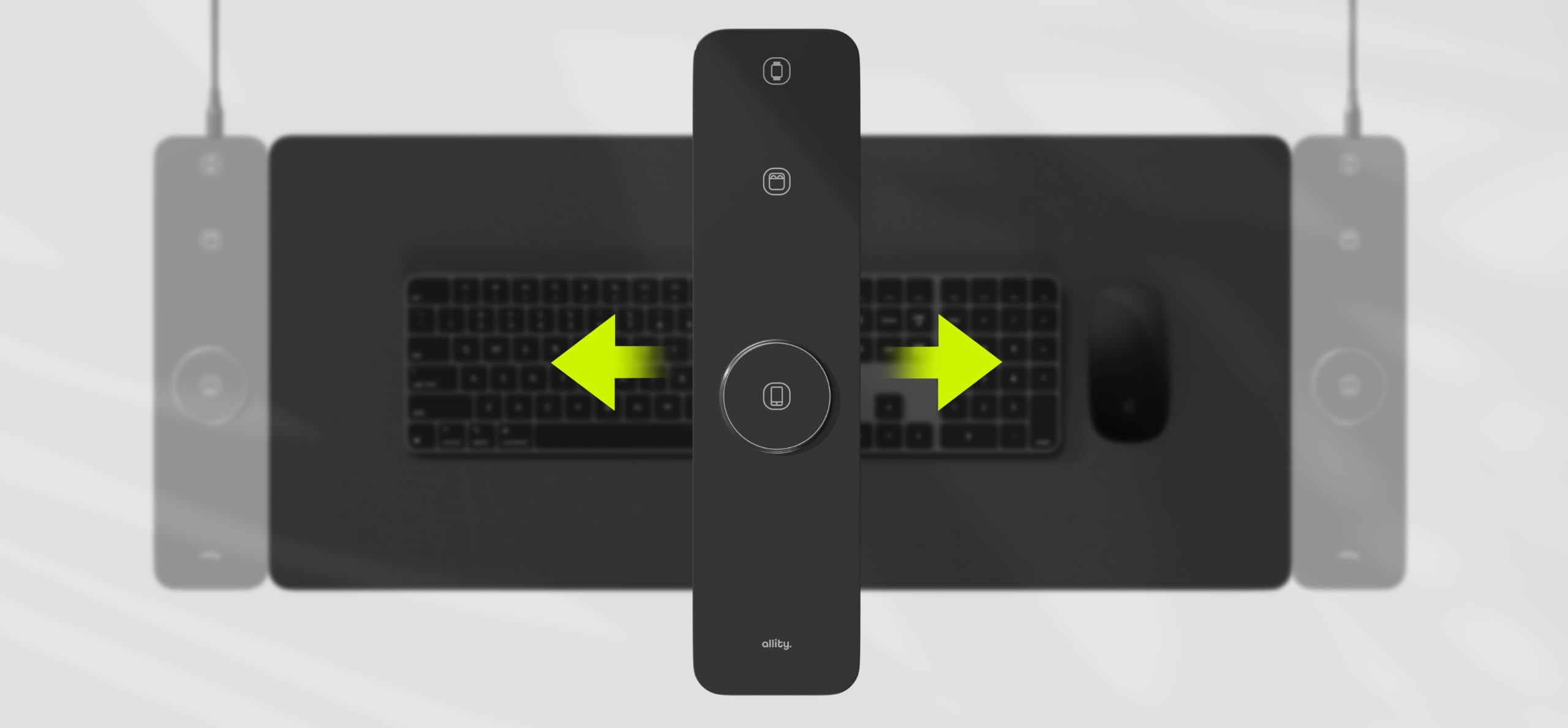 Tappetino da Scrivania con Ricarica Wireless 4 in 1, 15 W | Tappetino per Laptop e Mouse, Caricatore Wireless Qi per Smartphone, Nero