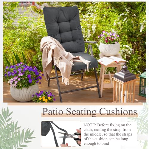 Image of Juexica Dark Gray 17 x 17 Inch 4 Sets Outdoor Patio Chair Cushion