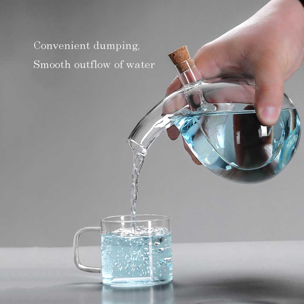 Botella de Vidrio dispensador de Aceite y vinagre, Dispensador de Aceite y vinagre 2 en 1, Botella de Vidrio de Doble Capa, tapón de Corcho, Recipiente de Cocina(B-Model)
