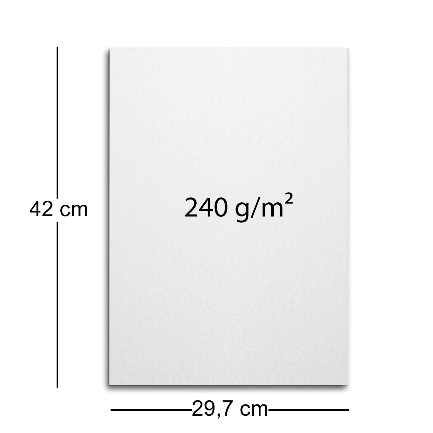 200 x stabilny arkusz papieru DIN A3, młotkowany, w kolorze białym (białym), 42 x 29,7 cm, 240 g/m², arkusz planowy do majsterkowania i samodzielnego ozdobienia, kolor Froh
