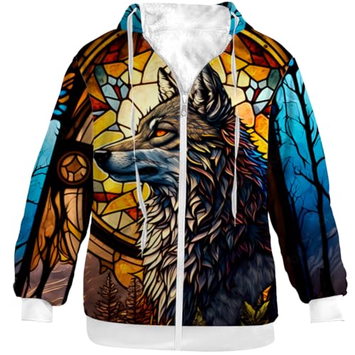 Wolf Jacket for Men Women Winter Coat Sweatshirts Zip Up Hoodies Gifts for Women Men2
