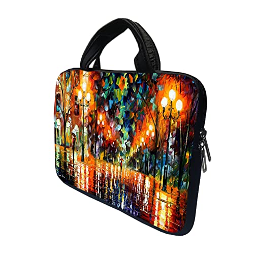 Image of TheSkinMantra Chain Laptop Sleeve Bag Compatible with Laptop /Macbooks /Chrombook /Notebook /Zbook (13.3 Inch (Handle), Colorful Street)