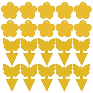 Sticky Fly Traps, 20 stuks gele plant vliegvanger insectenstickers voor planten balkon tuin, vlinder en bloemen