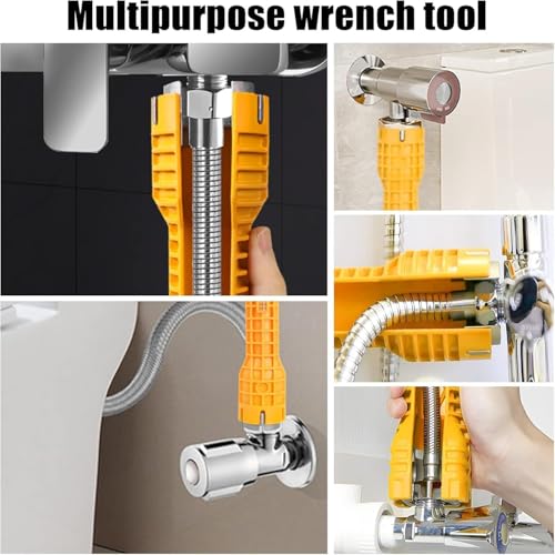 SZZETK 14 in 1 Wasserhahn Schlüssel, Armaturenschlüssel, Multifunktionaler Wasserhahnschlüssel, Armaturenschlüssel Wasserhahn, für Sink Toilettenschüssel Waschbecken Küchen Sanitär