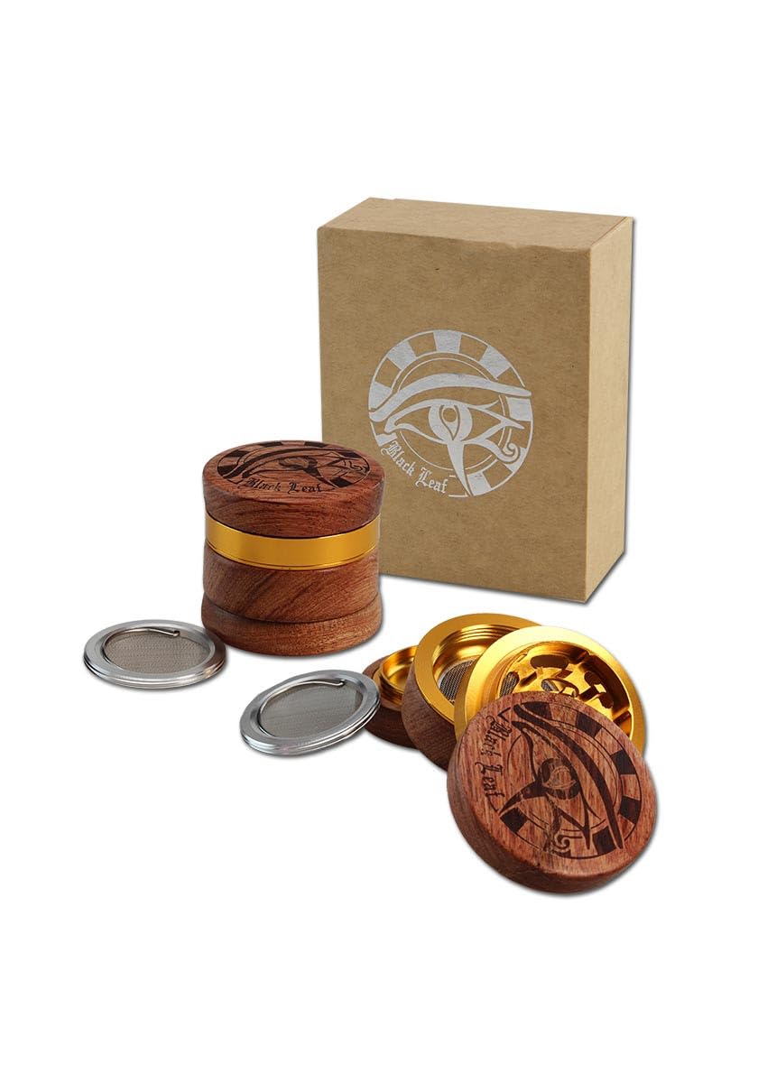 Black Leaf Alu-/Holzgrinder 4-TLG. (Egypt Print)