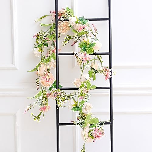 Artificial Flowers Garland, 180CM Fake Peony Rose Flower Vine - Image 4