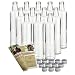 Produktbild gouveo 12er Set Glasflaschen 500 ml Dorica Lichtgrün mit Schraubverschluss silberfarben - Leere Flasche 0,5 l zum Befüllen - Glasflasche für Likör, Schnaps, Öl, Essig