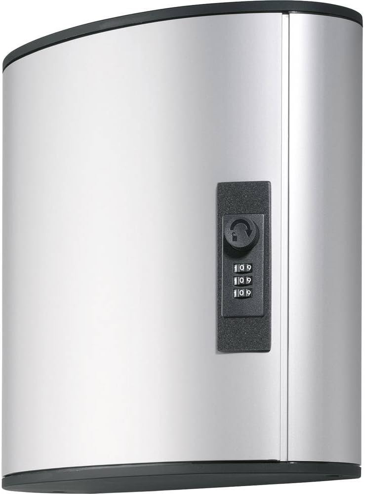 Durable Locking Key Cabinet, 36-Key, Brushed Aluminum, Silver, 11.75 X 4.63 X 11