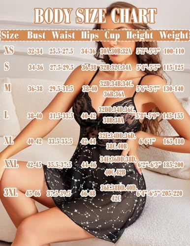 Image of Avidlove Women Lingerie Lace Babydoll Strap Chemise Halter Teddy V Neck Sleepwear
